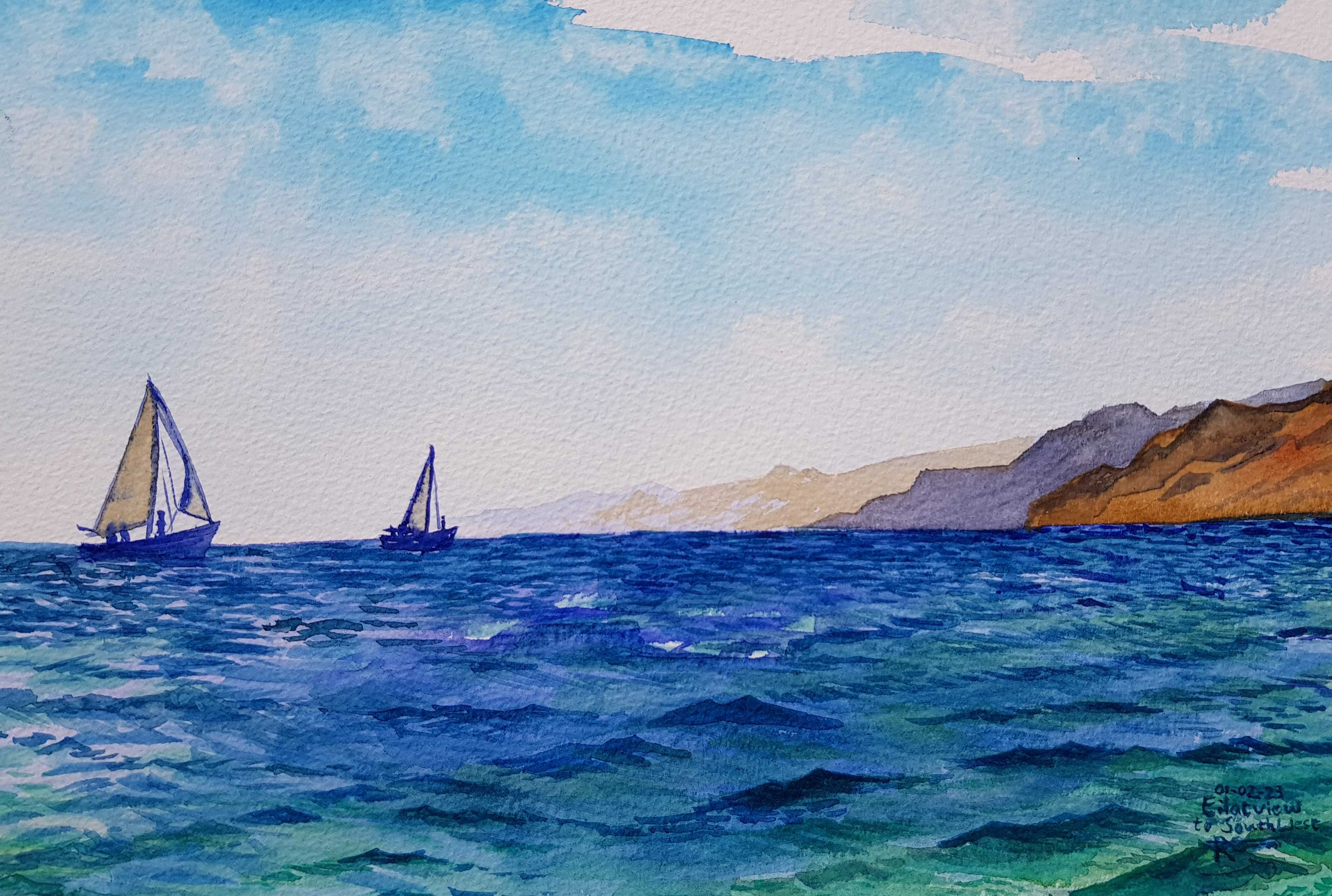 Rachel Climo watercolor Eilat art