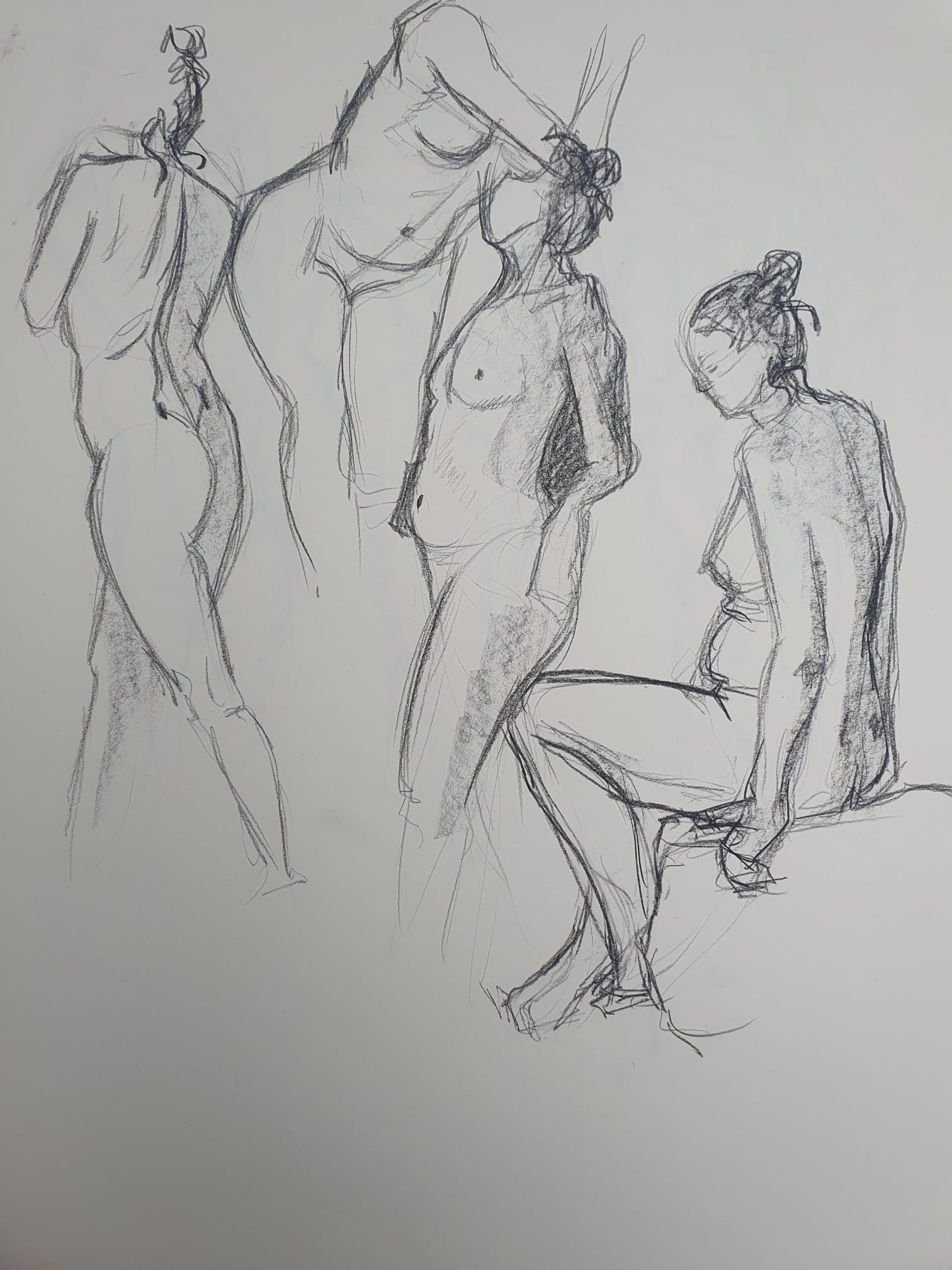 Modeldrawing charcoal on paper Rachel Climo