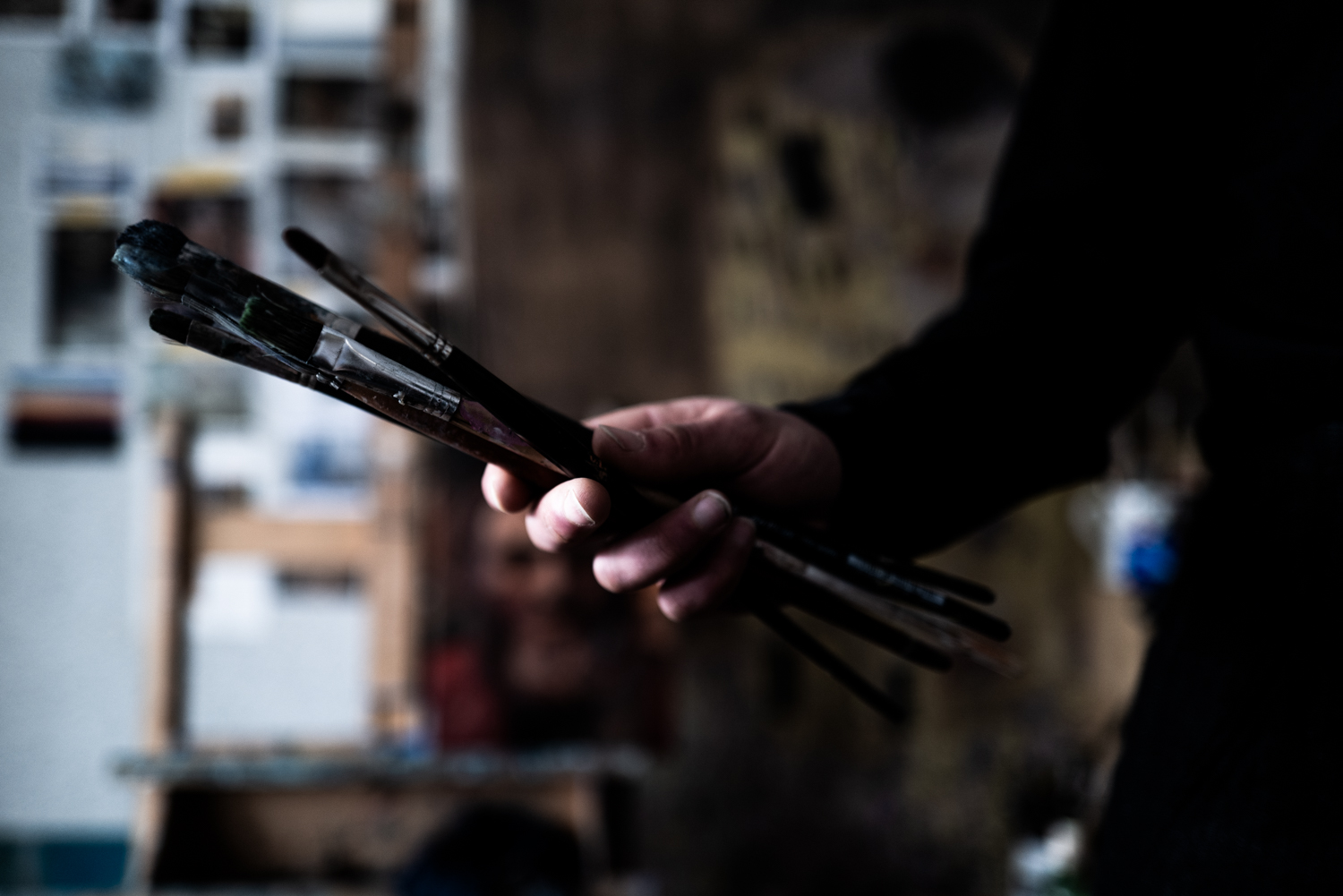 Rachel Climo brushes painting photograph by Joram Krol